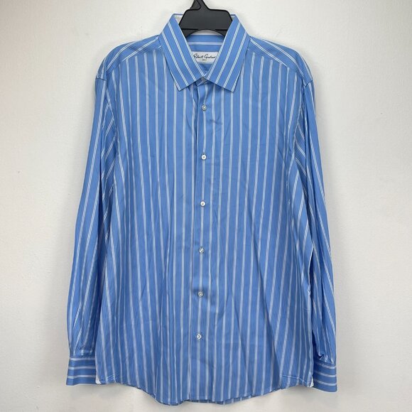 Robert Graham Dress Shirt Men 43/17 Blue Striped Long Sleeve Button Up - Picture 2 of 13
